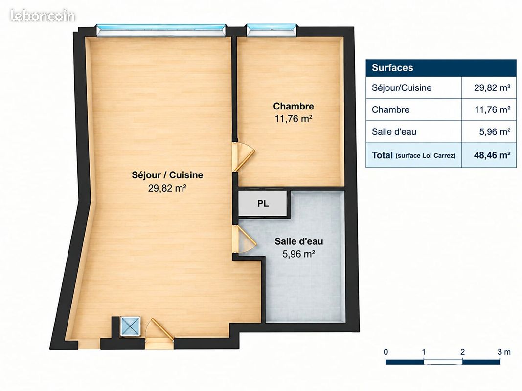 Appartement 2 pièces 48 m² · à Paris · 48 m² · 450 000 €