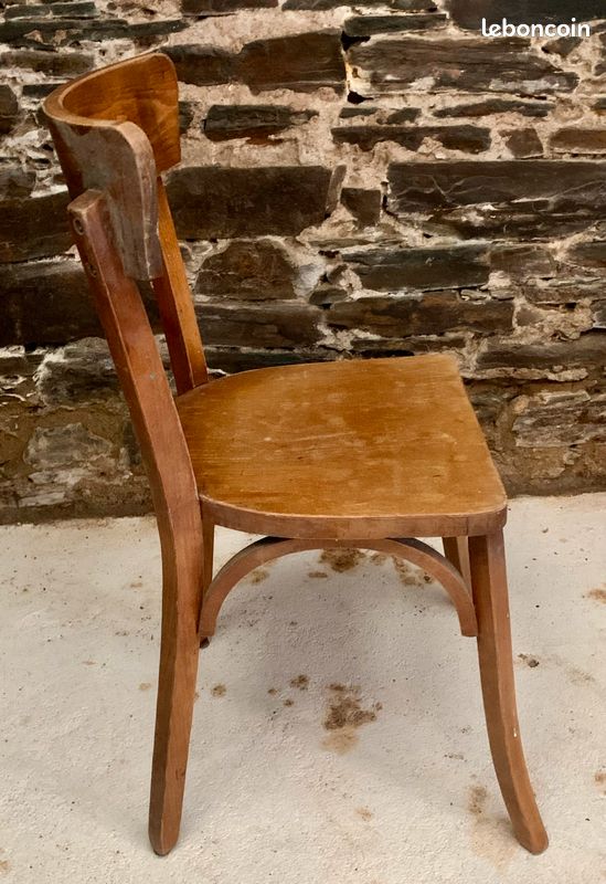 Lot de 4 chaises café Bois courbé 1960 (image 4)