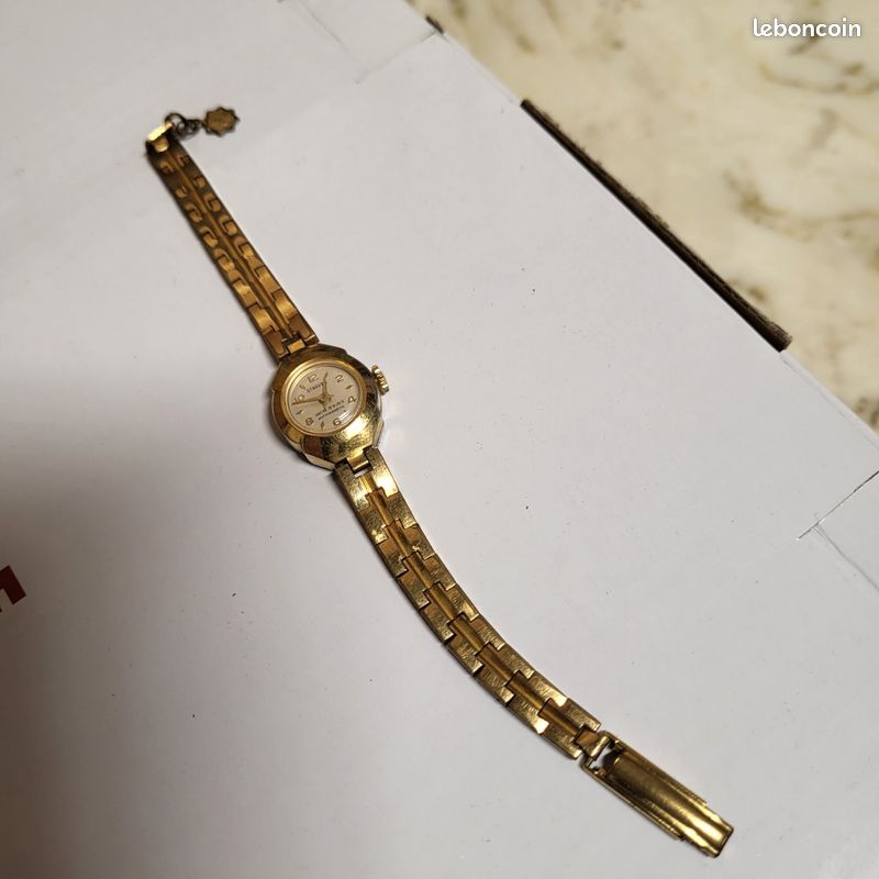 Montre Vintage Femme Miromax Mécanique à Aiguilles - Bracelet Plaqué Or - Bon état D'occasion