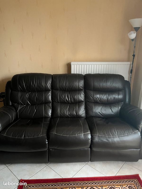 Ensemble canapé cuir relax (image 1)