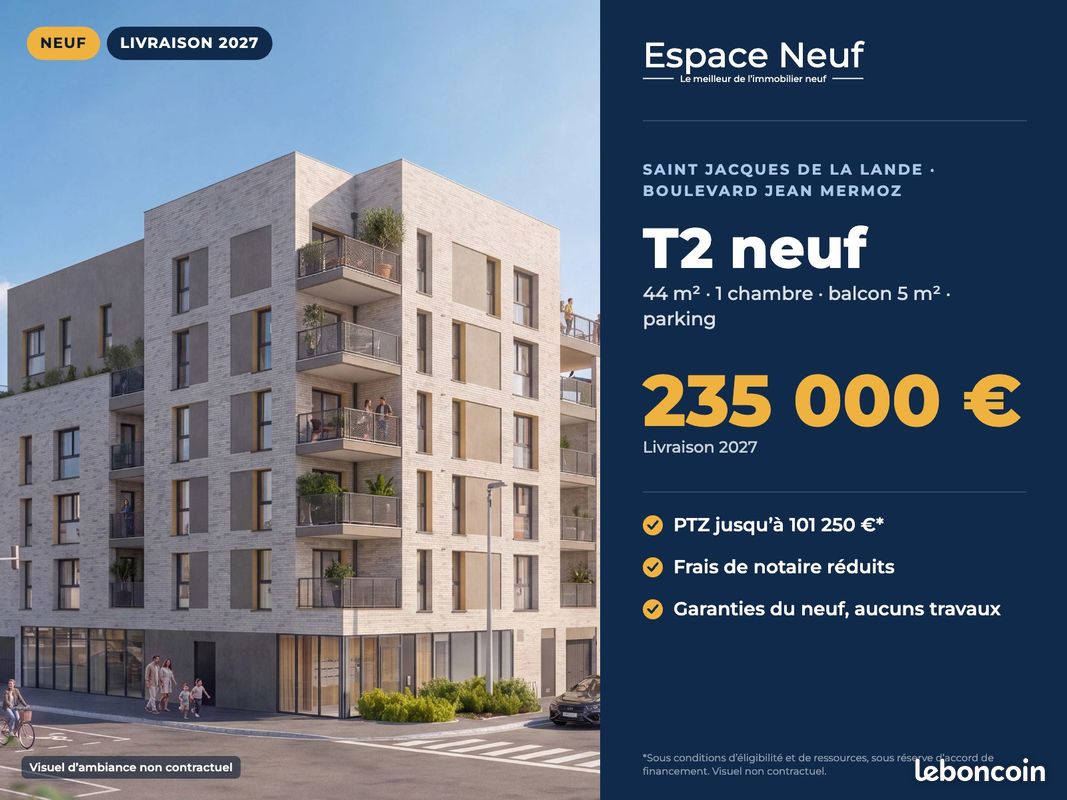 Appartement 2 pièces 45 m² · à Rennes · 45 m² · 235 000 €