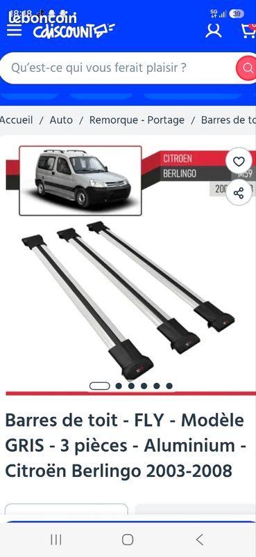 Barre de toit Berlingo ou partner (image 1)