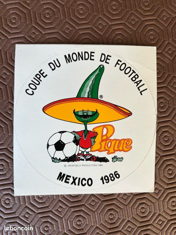 Ancien autocollant Mexico 86 « Pique » Coupe du monde de football (image 1)