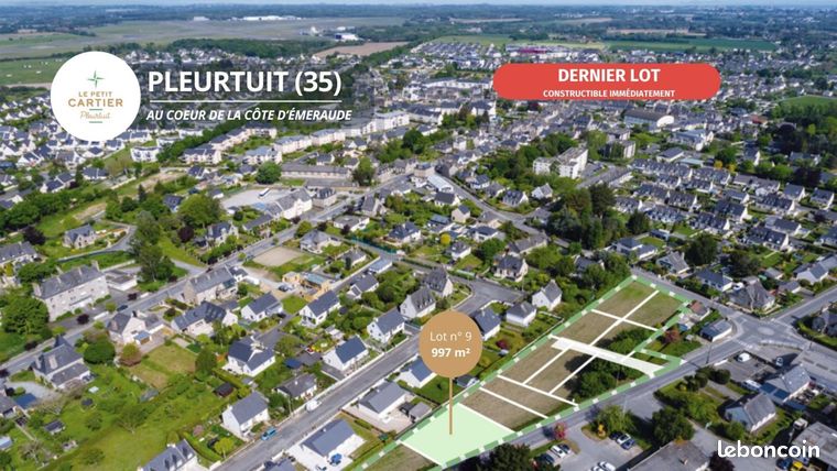 Terrain 997 m² Pleurtuit