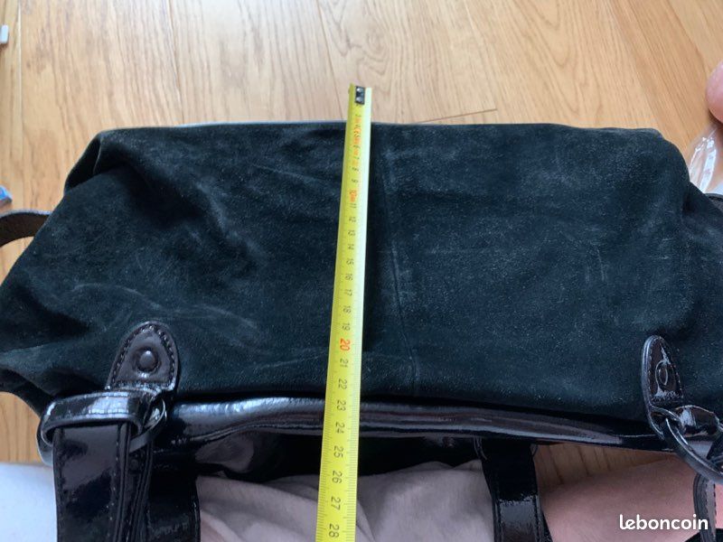 Sac SÉQUOIA noir en daim et vernis (image 5)
