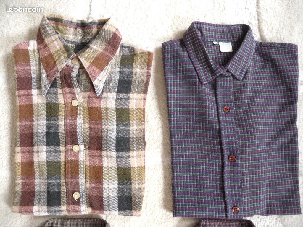 Chemisier Manches Longues écossais Mauve - Marque MISE AU GREEN - Taille 3 - Occasion Très Bon état
