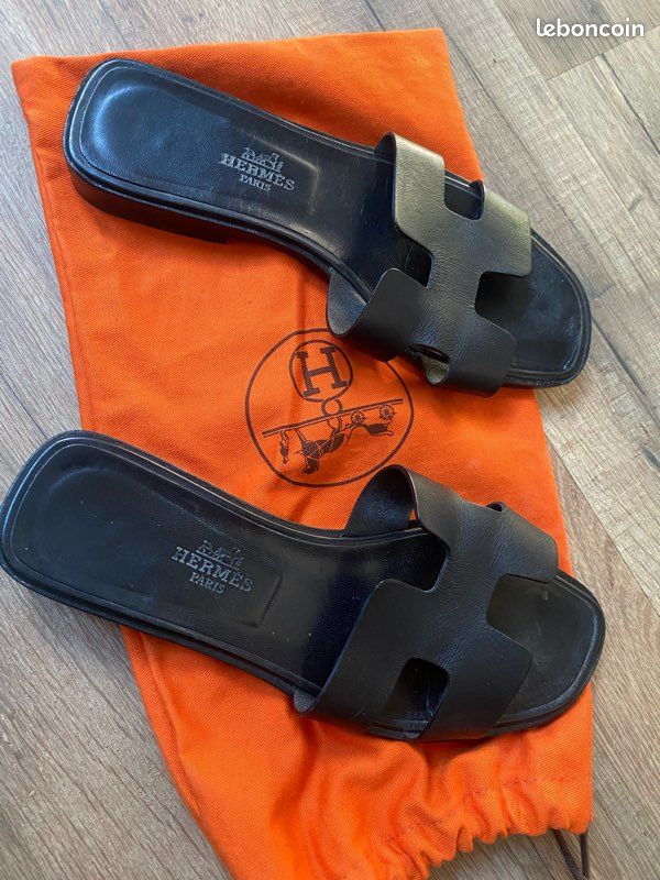 Sandales Oran Hermès Noir Chaussures
