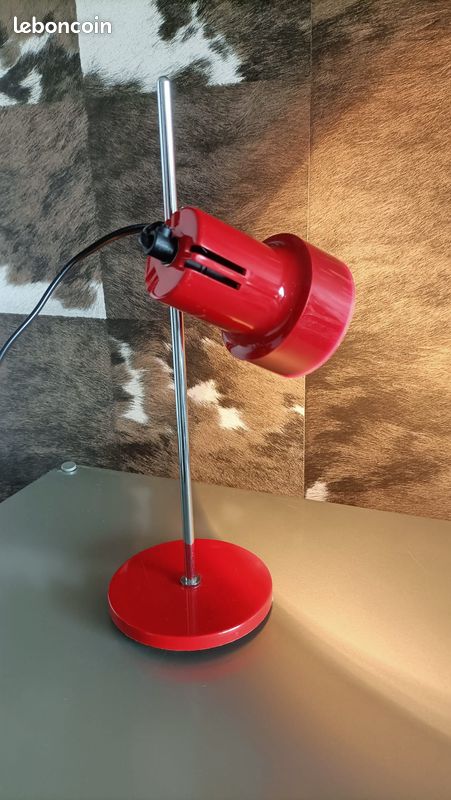Lampe rouge pour table de nuit pop vintage (image 3)