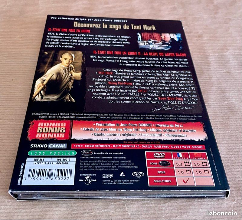 « Il était une fois en Chine I et II » dvd (image 2)