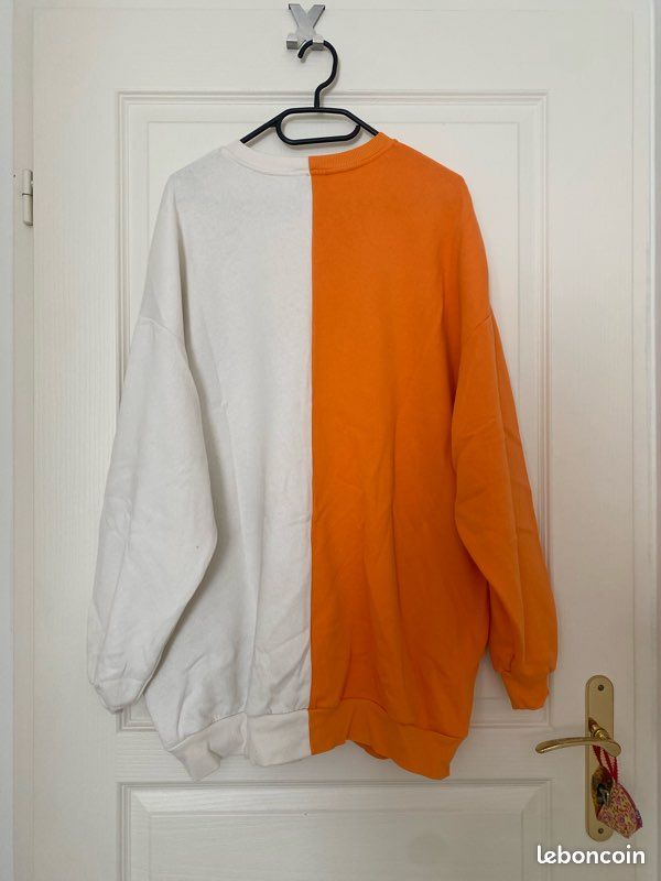 Robe Pull Bershka Orange Blanc Vêtements