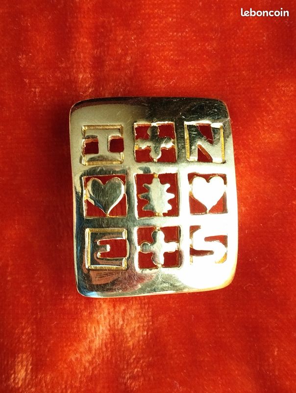 Broche Dorée Signée JF Numérotée Inès De La Fressange - Bijou De Collection D'occasion