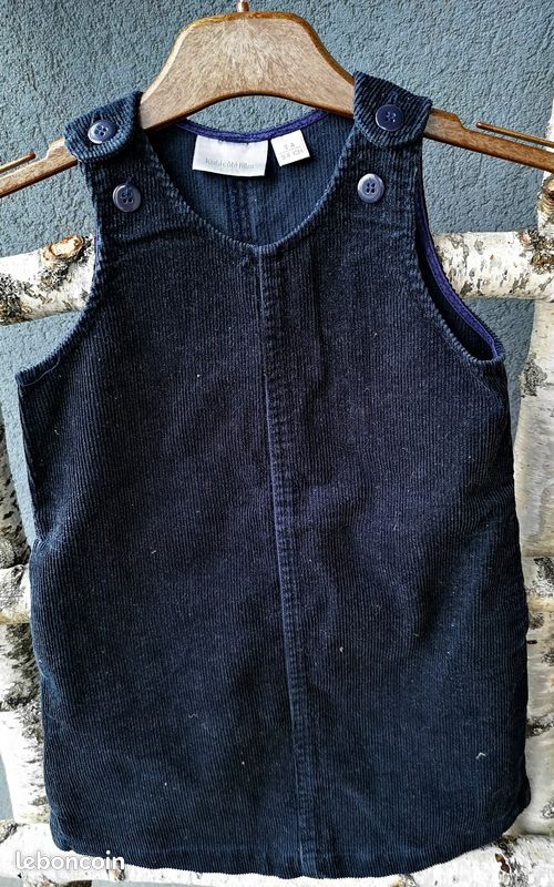 Robe bleu marine velours côtelé 3 ans (image 1)