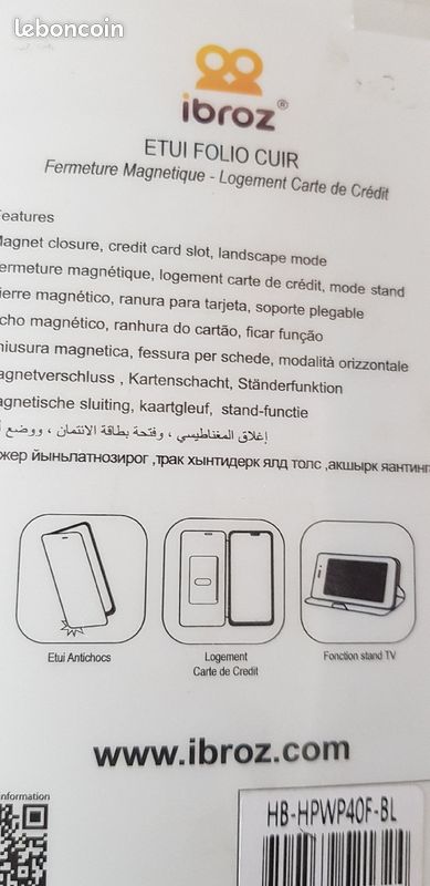 Etui folio cuir huawei P40 (image 3)