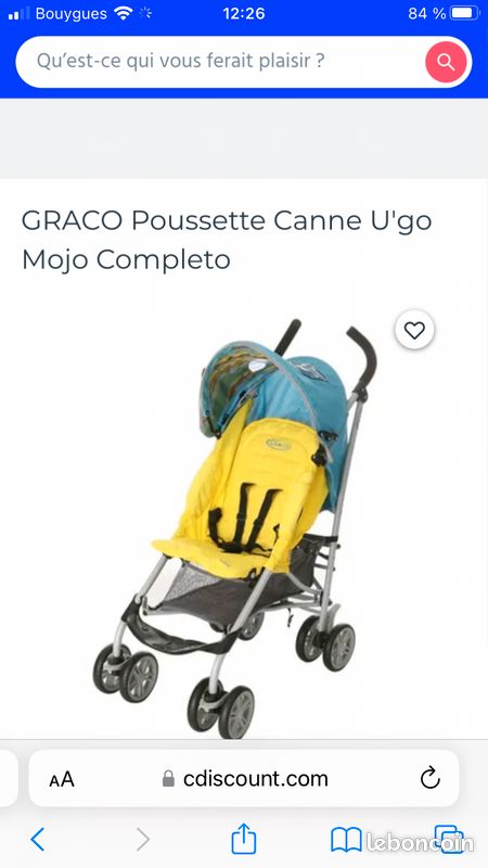 Poussette canne graco u'go urgent Équipement bébé