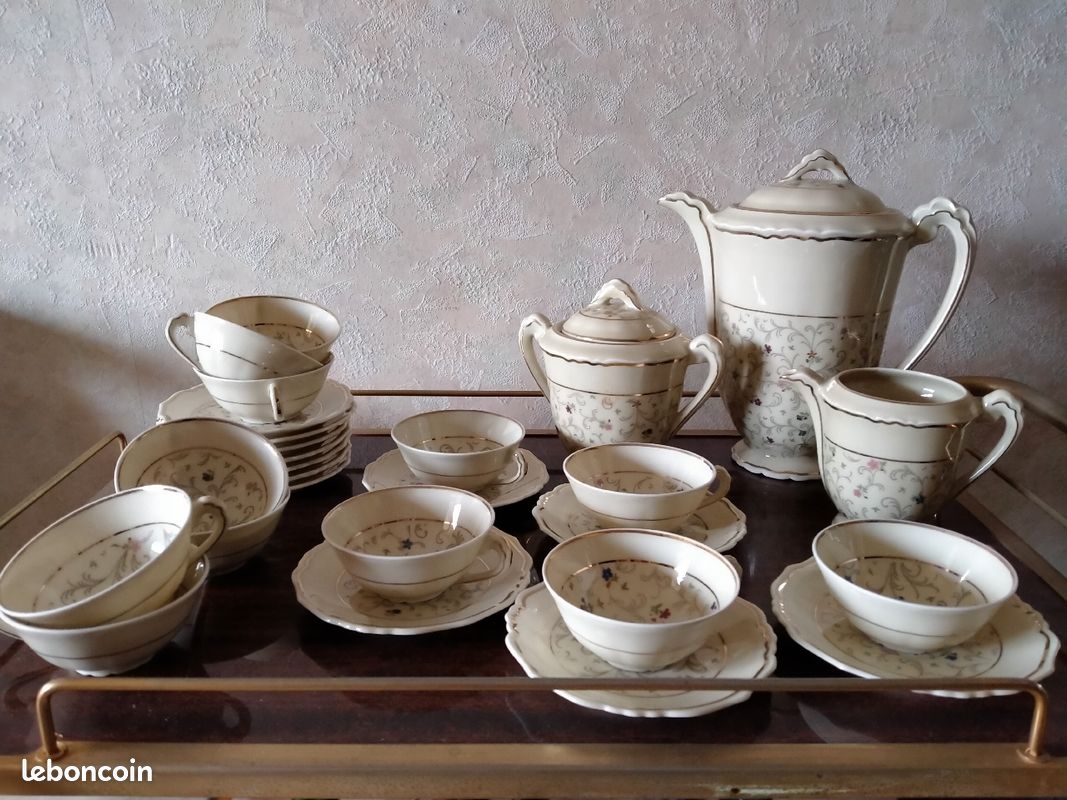 Service à café Porcelaine de Limoges Lucien Michelaud (image 1)