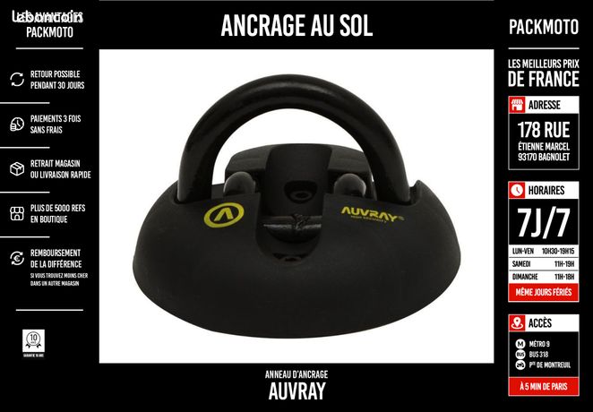 Ancrage moto - Équipement moto