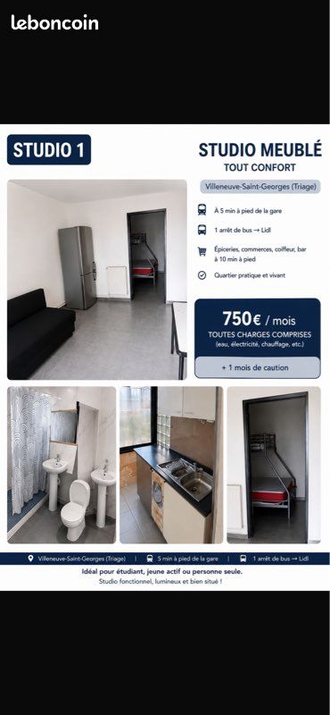 Appartement 2 pièces 40 m² · à Villeneuve-Saint-Georges · 40 m² · 750 €/mois