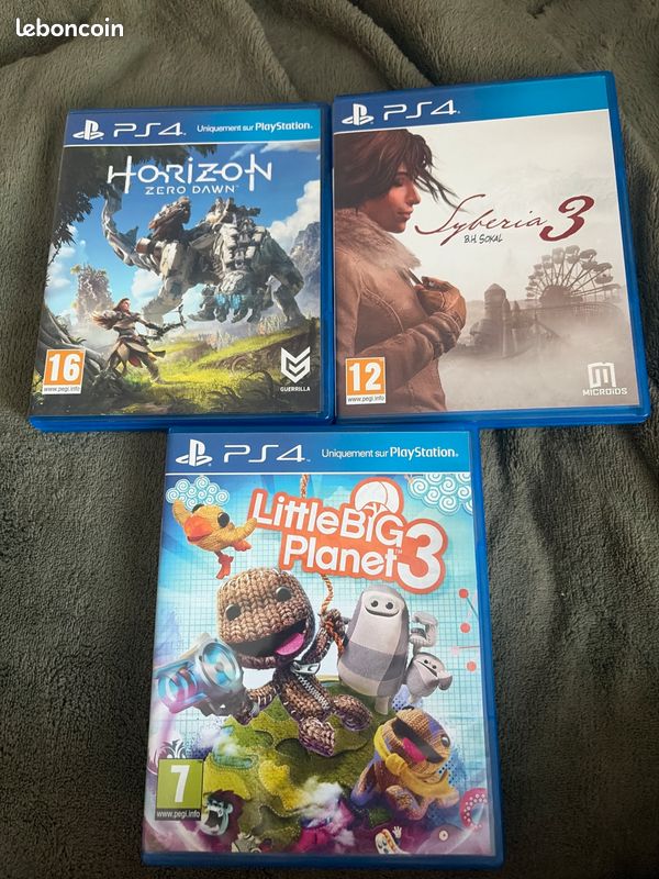 Lot 3 jeux PS4 - LittleBigPlanet3 / Syberia 3 / Horizon Zéro Dawn (image 1)