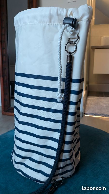 Sac shopping style marin en toile de jute - Sacs shopping et coton - Bagagerie
