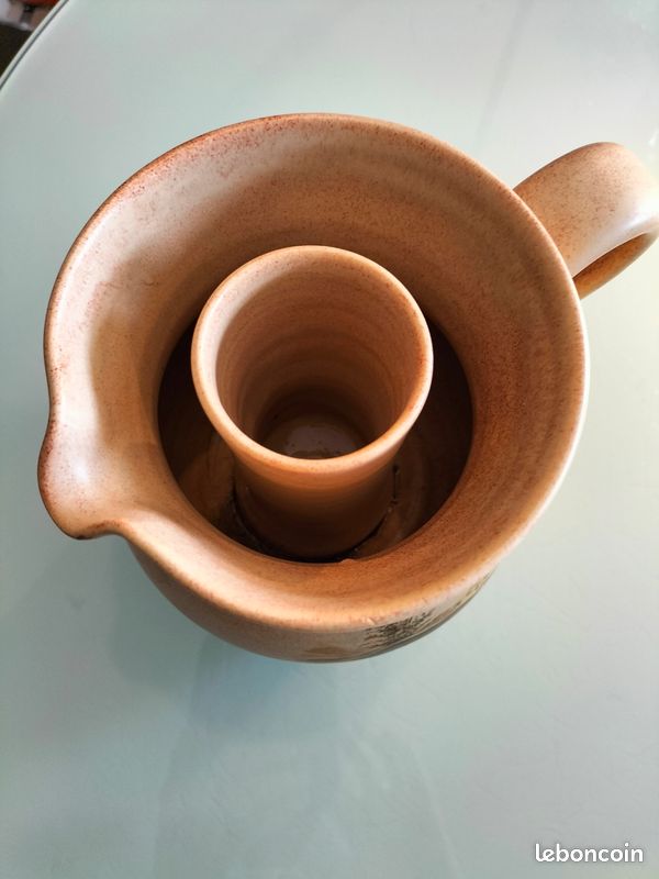 CRUCHE avec CYLINDRE en CÉRAMIQUE ÉMAILLÉE " POTERIE GHIO FABRICANT à VALLAURIS" (image 4)