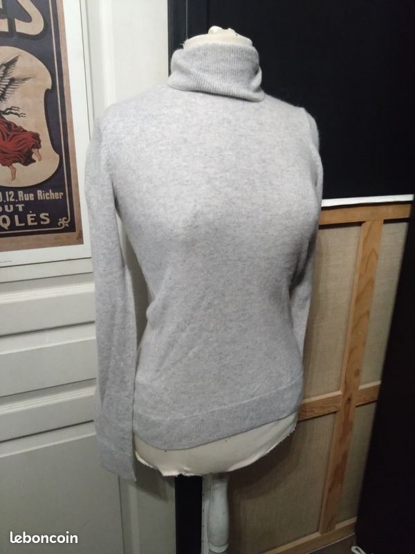 Pull From Future S 36 col roulé gris chiné chic (image 1)
