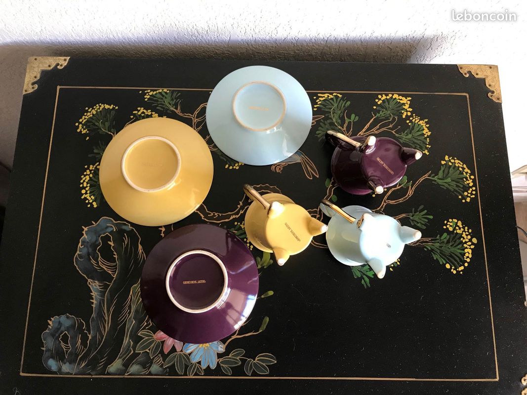 Tasses en porcelaine Geneviève Lethu (image 2)