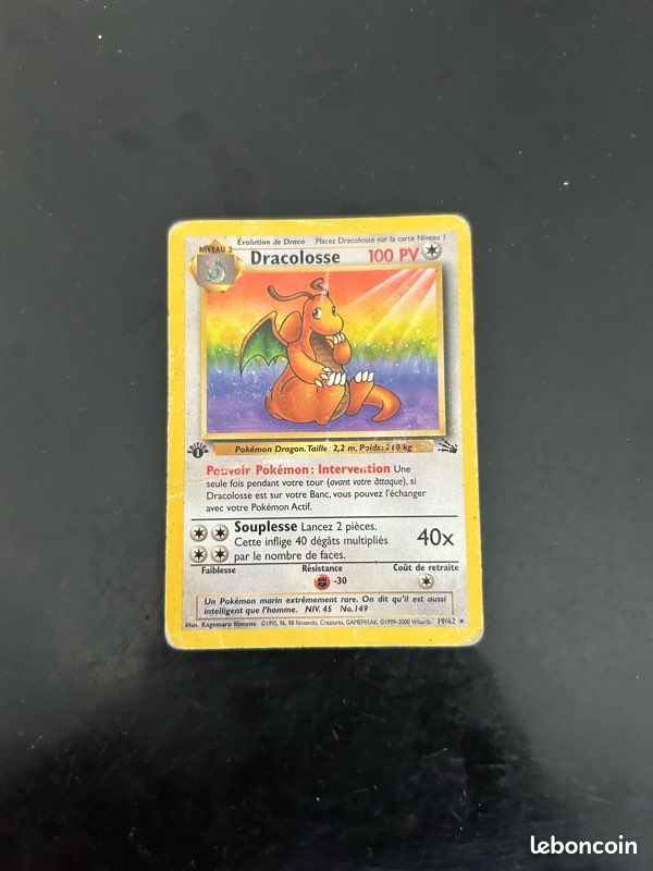 Dracolosse 19/62 – Fossile – 1ʳᵉ Édition – Français – WOTC (image 1)