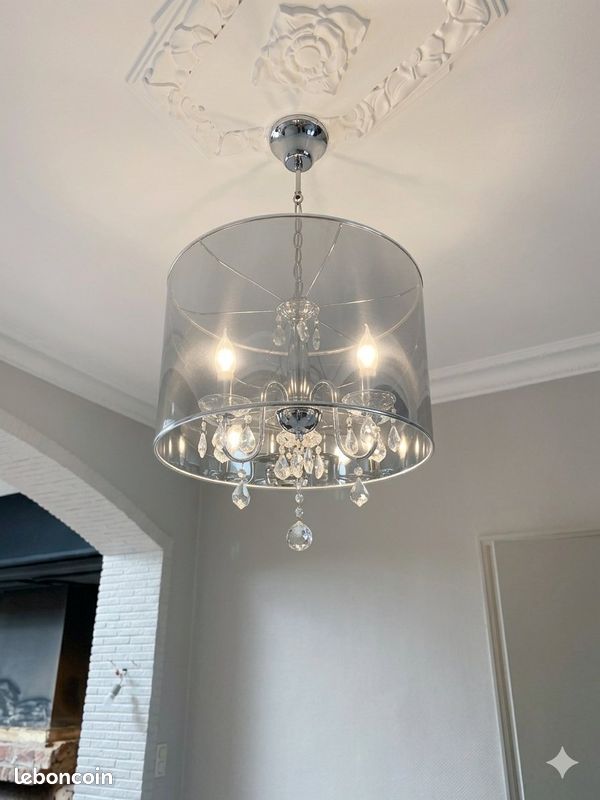 Lustre argenté de style "baroque" (image 3)