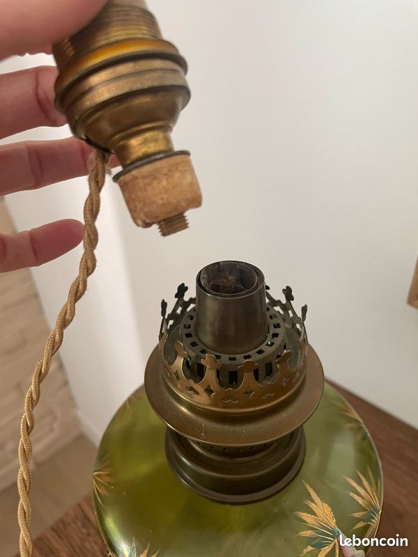LAMPE A PETROLE Ancienne Vintage En Verre EUR 12,00 - PicClick FR