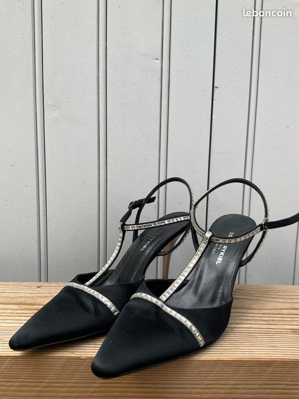 Escarpins Sonia Rykiel Noirs En Cuir - Taille 37 EU - Occasion