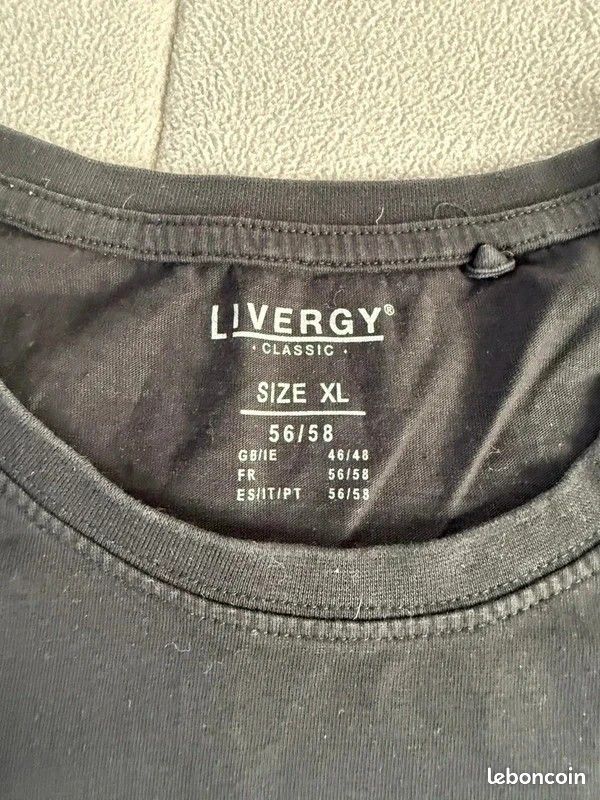 Tshirt noir Livergy XL homme très bon état (image 2)