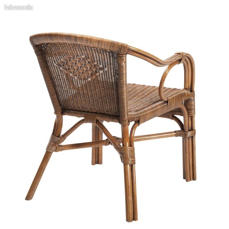 Lot de 4 fauteuils en osier/rotin (image 4)