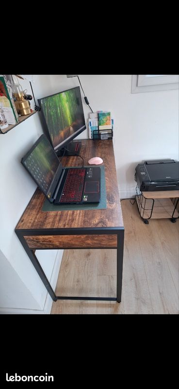 Bureau style industriel 2 tiroirs (image 6)