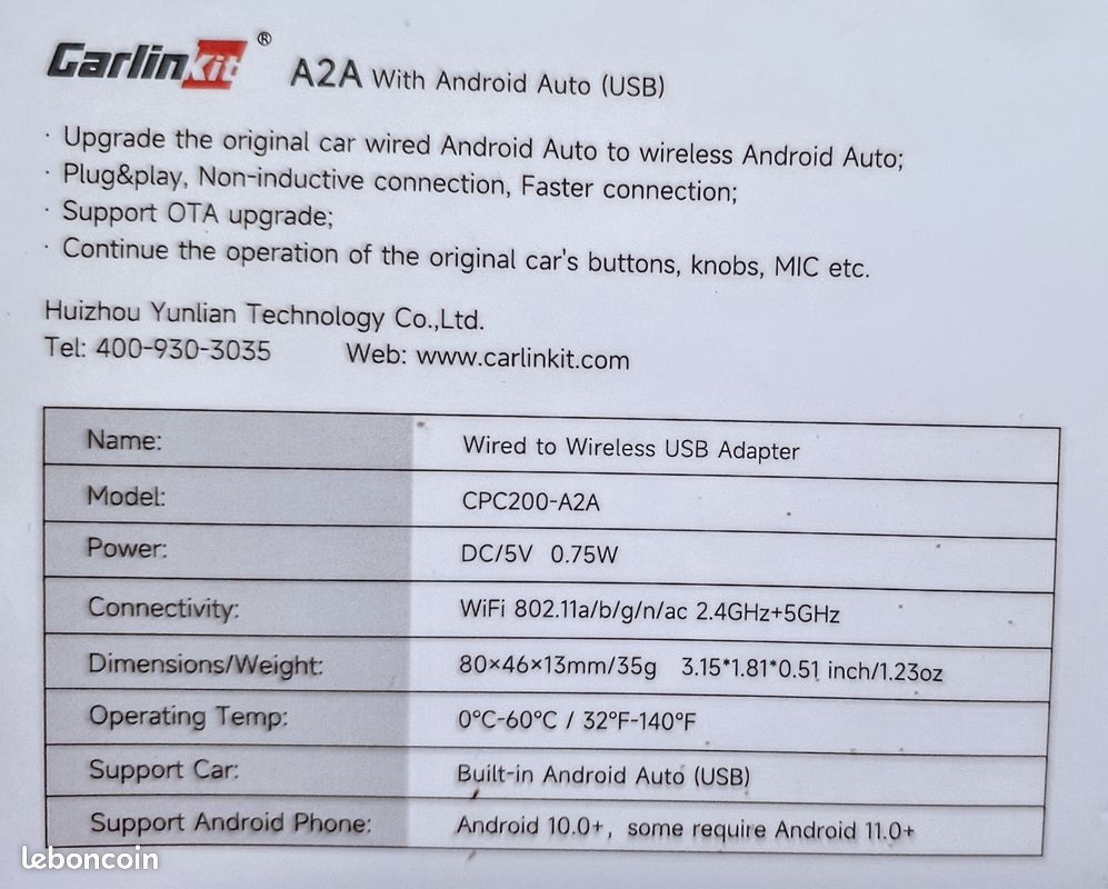 Android auto sans fil Carlinkit A2A (image 2)