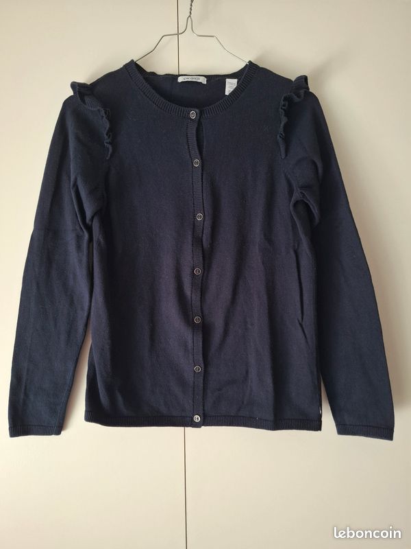Gilet Femme Okaïdi Taille XS (34/36) Gris - Laine Et Acrylique Mélangées, Occasion Très Bon état