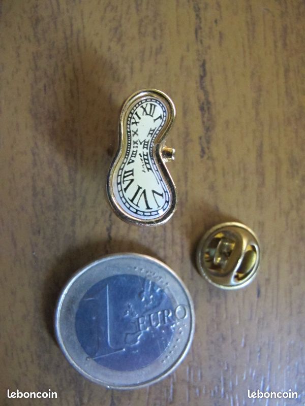 Broche Vintage Montre Molle SURRÉALISTE - JE VIS L'INSTANT PRÉSENT