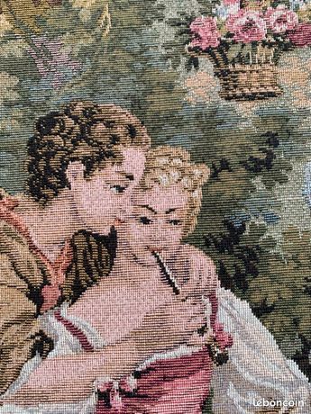 Tapisserie Murale Italienne Authentique - Panier Floral - Laine Et Coton - Romantique