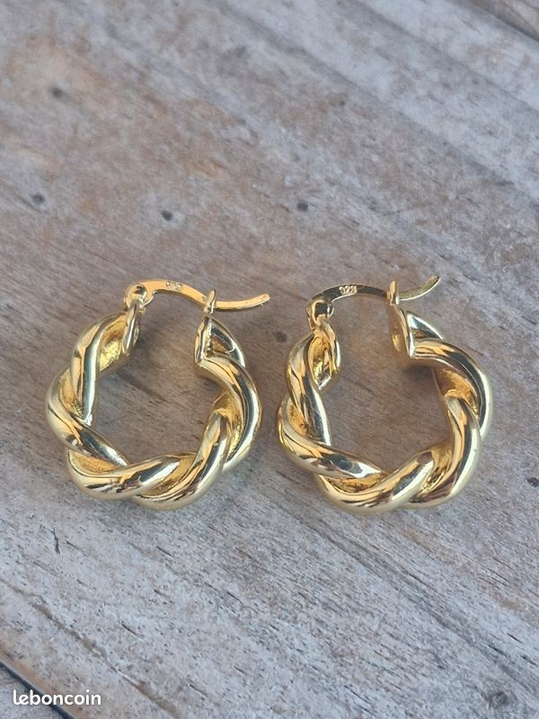 Creoles torsadé, boucles d'oreilles torsadé, petites créoles, (image 8)