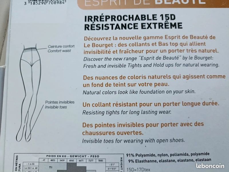 Collant tricoté en coton bio Tranquillo noir confortable et chaud