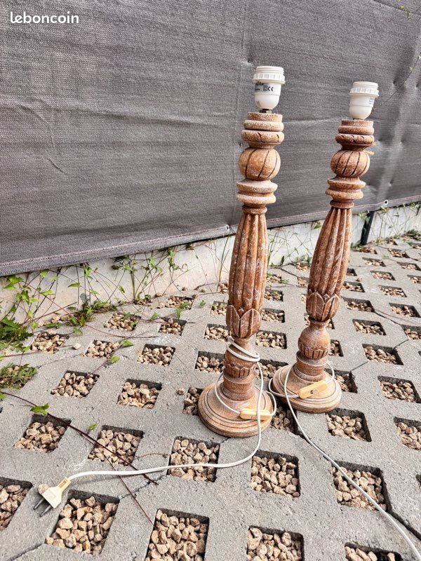 Pied de lampe bois (image 2)