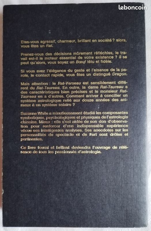 L'ASTROLOGIE CHINOISE - SUZANNE WHITE - édition TCHOU - 1977 (image 2)