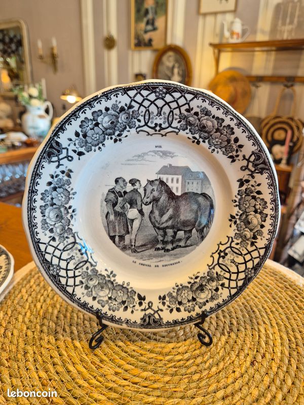 ANCIENNE ASSIETTE PARLANTE CREIL MONTEREAU ouverture de la chasse Gibier n° 8 EUR 27,00 - FR