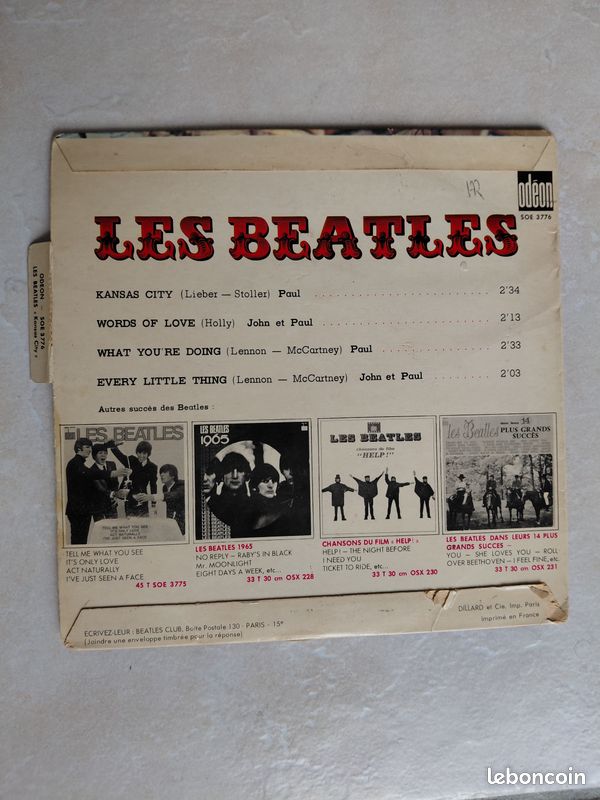Beatles Lot 7 vinyle 45t vintage années 60 et 70 Pressage France, UK, Belgique etc.. Bon état· (image 3)