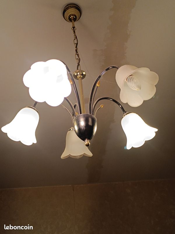 Joli Luminaire 5 branches forme tulipe (image 1)