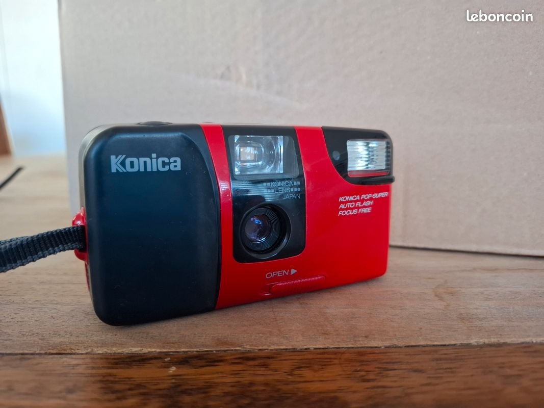 Appareil Photo Argentique Konica Lens Pop Super Auto Focus Avec Flash - En L'état