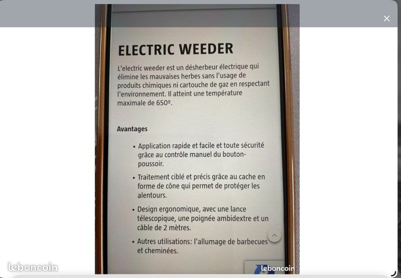 Brûleur Électrique Matabi - Désherbeur Thermique Puissant 650°C Avec Lance Télescopique Et Câble 2m - Idéal Jardin