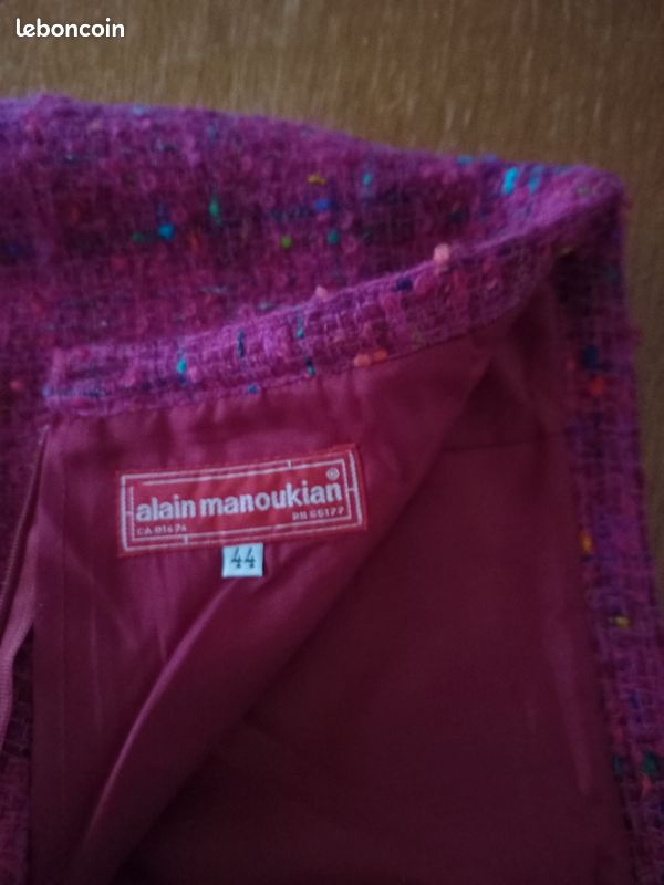 Jupe Alain Manoukian En Lin Bleu-turquoise - Taille 40 - Doublée - Occasion Excellent état