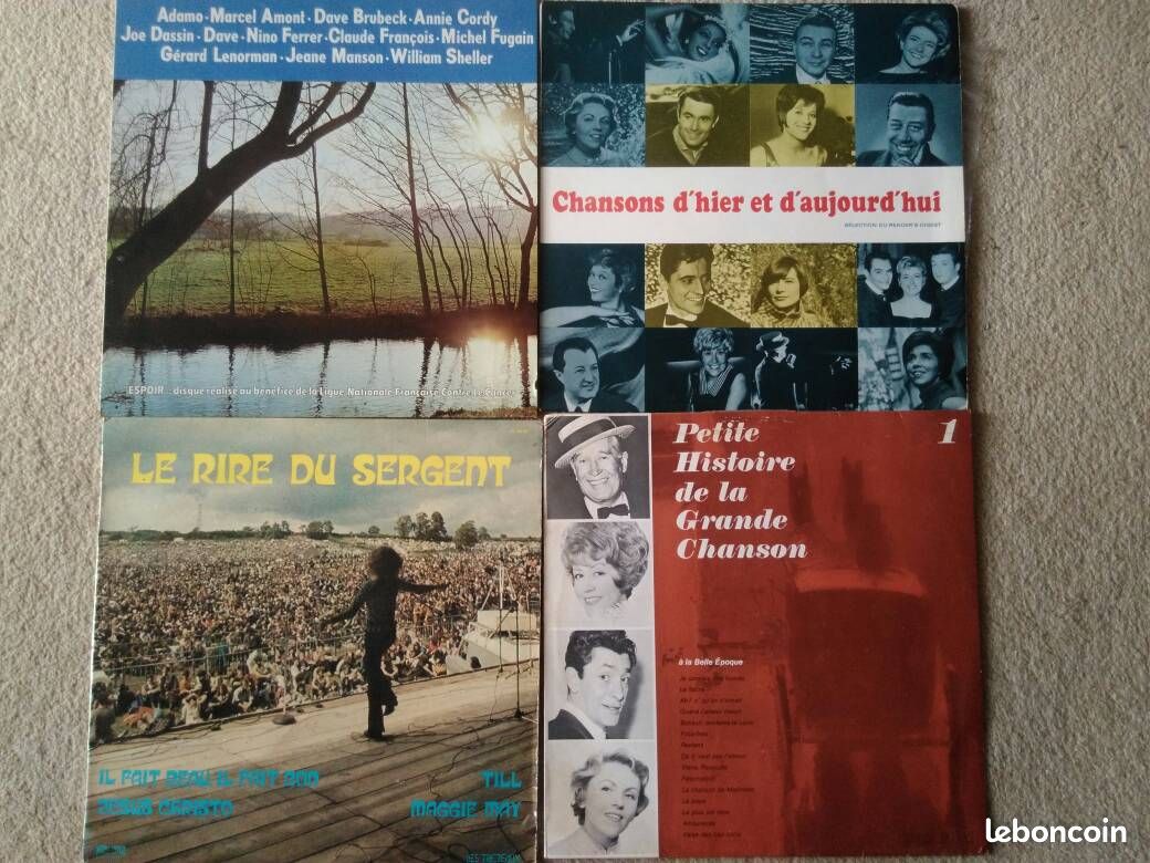Lot de 4 vinyles 33 T chansons rétro (image 1)