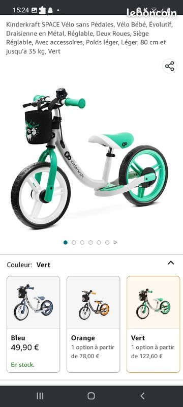 Kinderkraft Draisienne en Métal SPACE, Vélo sans Pédales, Réglable