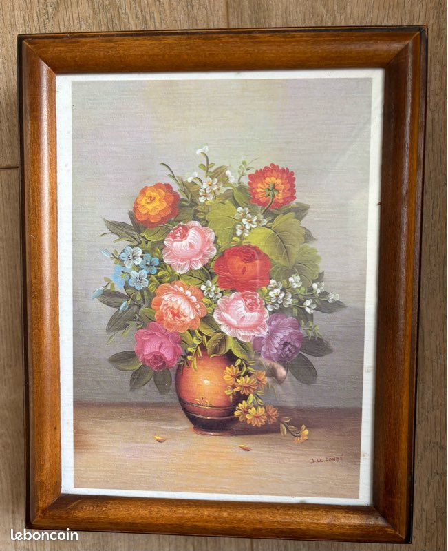 Cadre tableau en bois porte clefs (image 1)